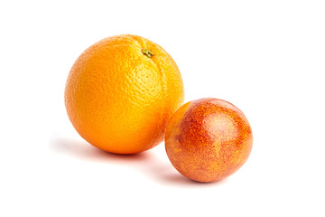 Blood orange citrus fruit isolated on white background