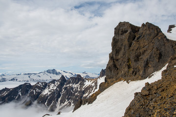 View of the landscape surrounding Vatnajokull glacier in Iceland