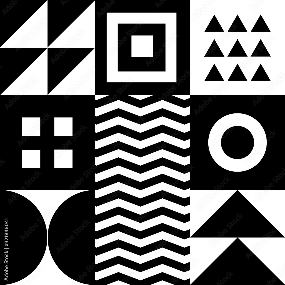 Poster Minimal Geometric pattern vector design. Minimalistic geometrical background. Simple background with shapes.