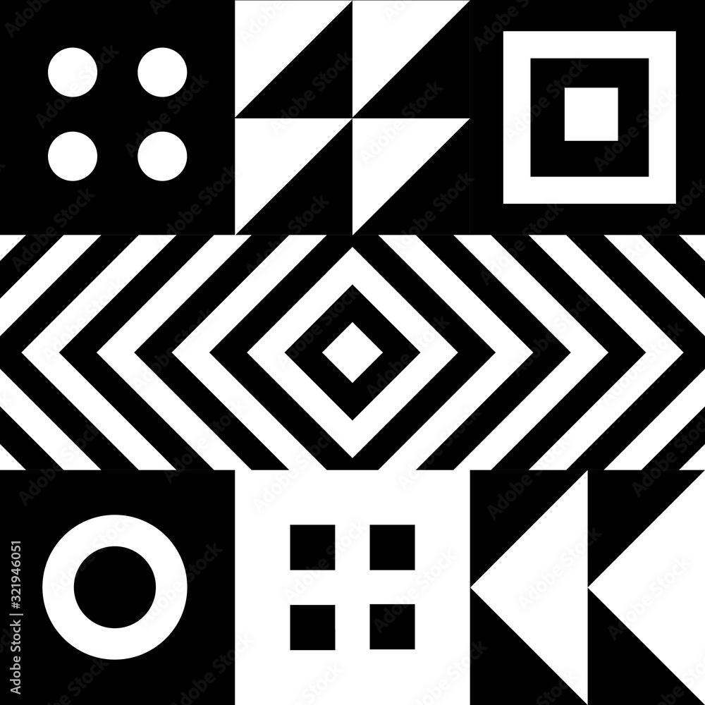Poster Minimal Geometric pattern vector design. Minimalistic geometrical background. Simple background with shapes.