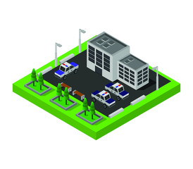 isometric police station