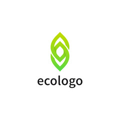 Simple leaf logo sign. Eco plant logotype. Plant icon.