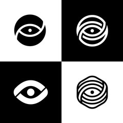Set of vision eye logo icons. Optic logo collection.