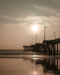 Silhouette of the Venice Beach finishing pier 