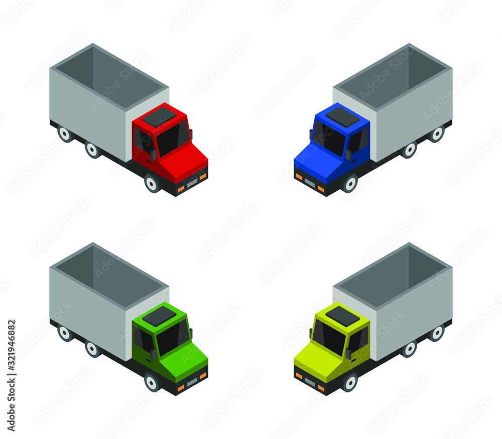 Poster isometric truck