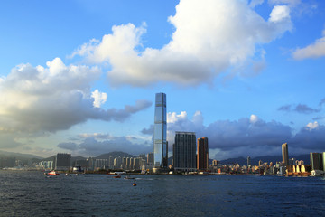 Fototapeta premium tall building of skyline , hong kong old area, crowded housing