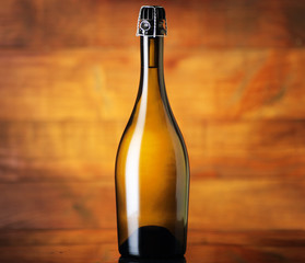 full brown wine bottle