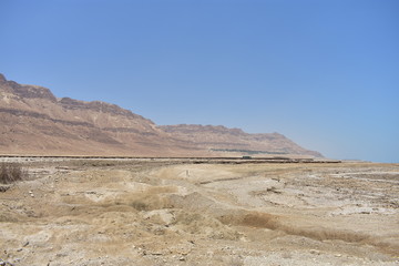 Landscape in Masada National park mountain and road in Israel
