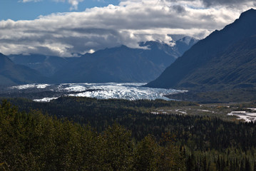 Fototapeta premium Clouds above the Alaskan Glacier