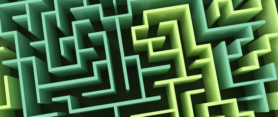 Diseño tridimensional de laberinto. Illustración 3d de laberinto abstracto. Fondo minimalista para presentación