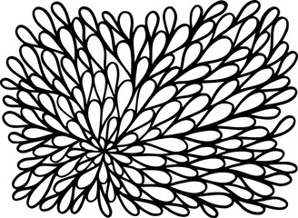Boho doodle pattern. Adult coloring page. Nature motifs. Raindrops. Simple zen artwork. Vector illustration