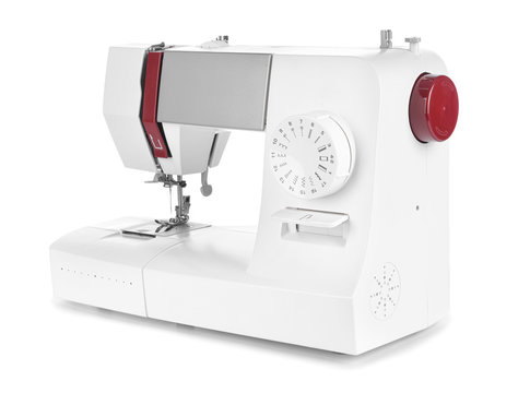 Sewing Machine On White Background