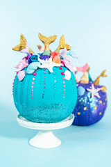 Naklejka premium Mermaid pumpkin