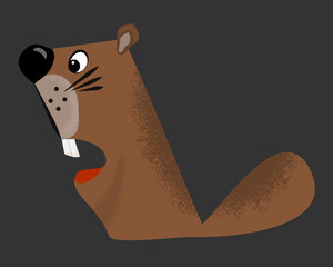 Sticker cute beaver.