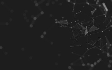 Abstract background. Molecules technology with polygonal shapes, connecting dots and lines....