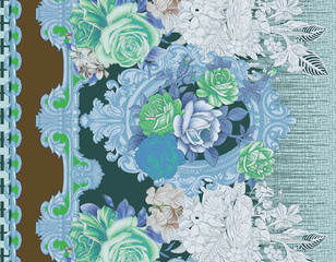 vintage floral background with roses