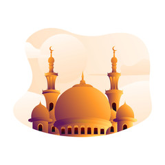 Mosque illustration for landing page and banner