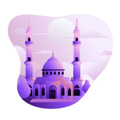 Mosque illustration for landing page and banner