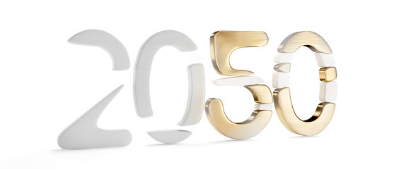 2050 bold letters isolated design 3d-illustration