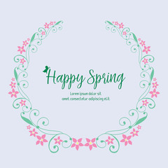 Obraz premium Unique Pattern of leaf and floral frame, for happy spring poster design. Vector