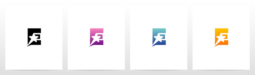 Fototapeta premium Star On Letter Logo Design E