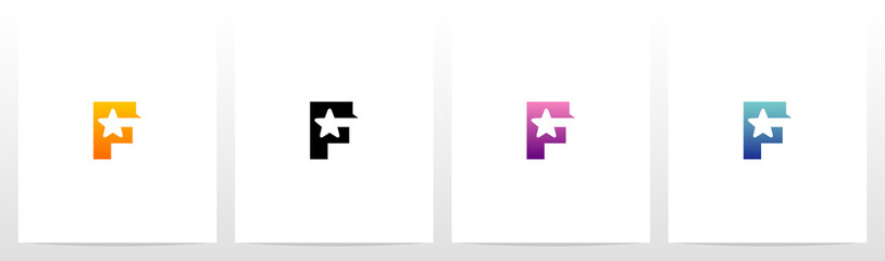 Obraz premium Star On Letter Logo Design F