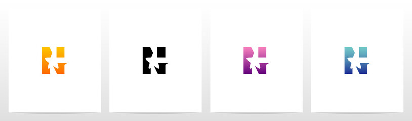 Fototapeta premium Star On Letter Logo Design N