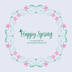 Seamless pattern of leaf and flower frame, for happy spring invitation card design. Vector