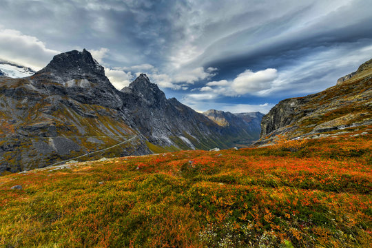 Beautiful mountains landscape during autumn