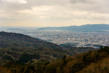 Fototapeta na wymiar 京都市街から大阪平野眺望