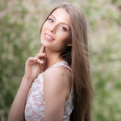 Portrait of beautiful young girl.