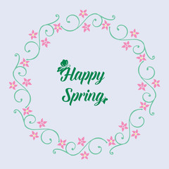 Beautiful frame with elegant leaf and flower decoration, for happy spring poster design. Vector