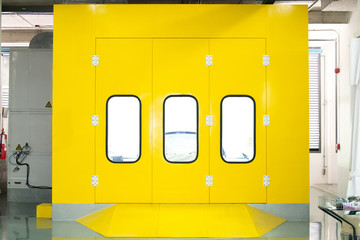 Modern yellow workshop door