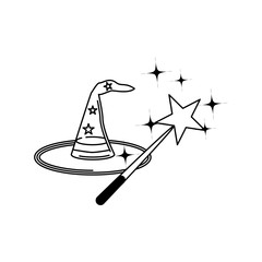 magician stick wizard icon design vector logo template EPS 10