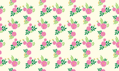 Elegant spring flower pattern background, with leaf floral cute design.