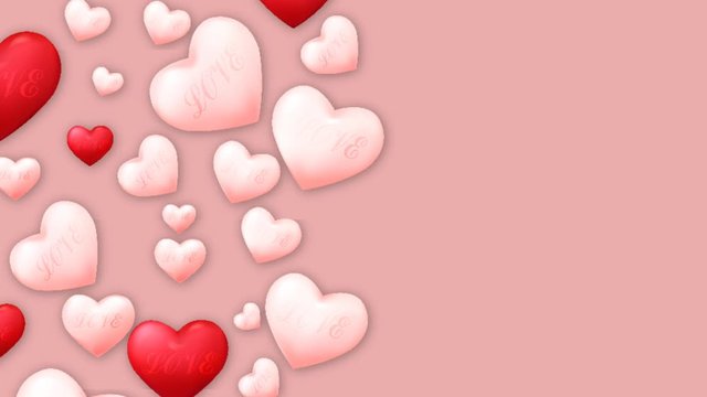 Vdo vector Valentine and Hearts Background Floating with Happy Valentines Day Greetings. Vector Illustration.