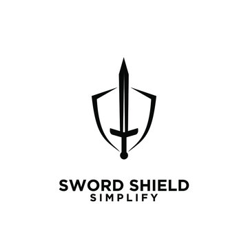 Sword And Shield Logo Icon Design Vector