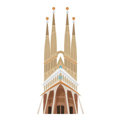 Fototapeta premium Basilica of the Holy Family (Barcelona, Spain). Isolated on white background vector illustration.