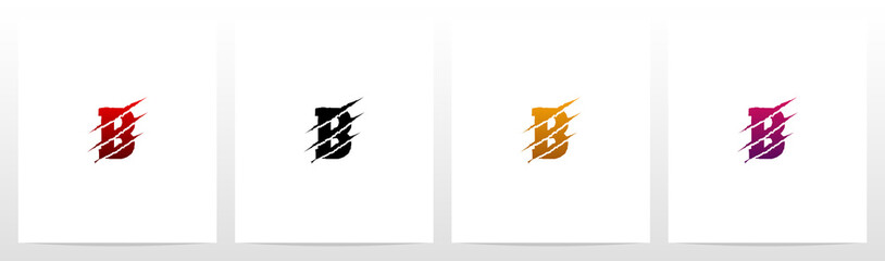  Claw Marks On Letter Logo Design B