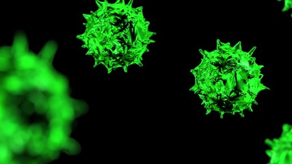 Virus, flu, view of a virus under a microscope, infectious disease. 3D illustration. 3D high quality rendering. 3D CG.