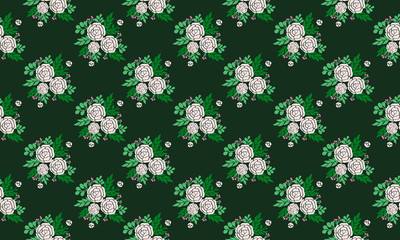 Spring Flower pattern background, with elegant of leaf and flower design.