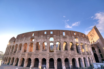 Naklejka na ściany i meble The Roman Colosseum in located in Rome, Italy.