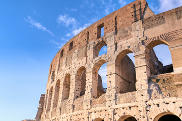 Obraz premium The Roman Colosseum in located in Rome, Italy.