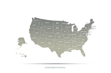 united states of america map, usa map, us. graphic vector of america map.