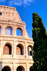 The Roman Colosseum in located in Rome, Italy.