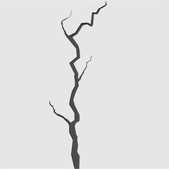 cracked surface realistic white background isolated vector