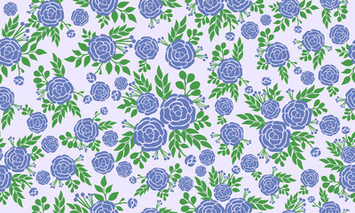 Unique spring floral pattern Background, with seamless leaf and floral design.