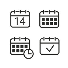 calendar icon isolated white background stock vector