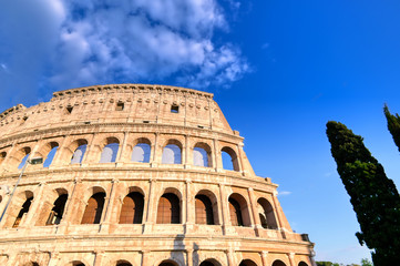 Fototapeta premium The Roman Colosseum in located in Rome, Italy.