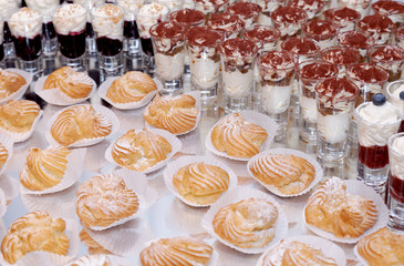 Sweet pastries and cocktails, ready to serve.